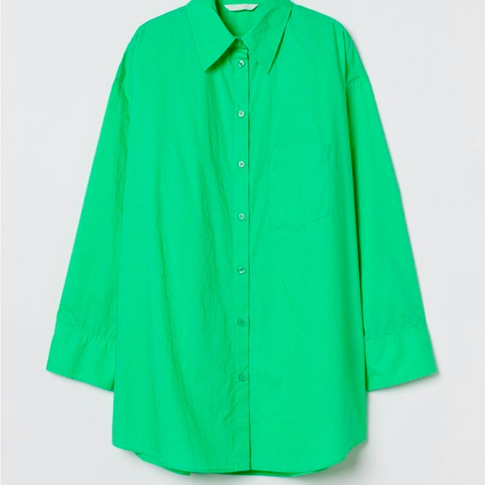 Oversized H&M green button up